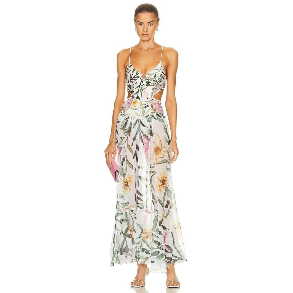 PatBO Jasmin Bustier Maxi Dress in White 32 0 New Womens Maxi Long Gown